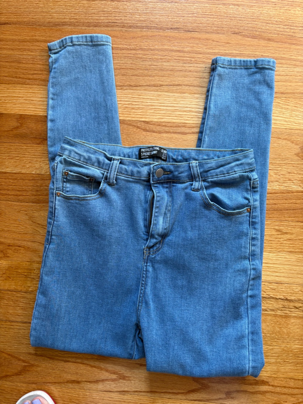 PrettyLittleThing Medium Blue High Rise Skinny Jeans